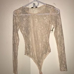 Sheer Flower Lace Shirt from Forever 21